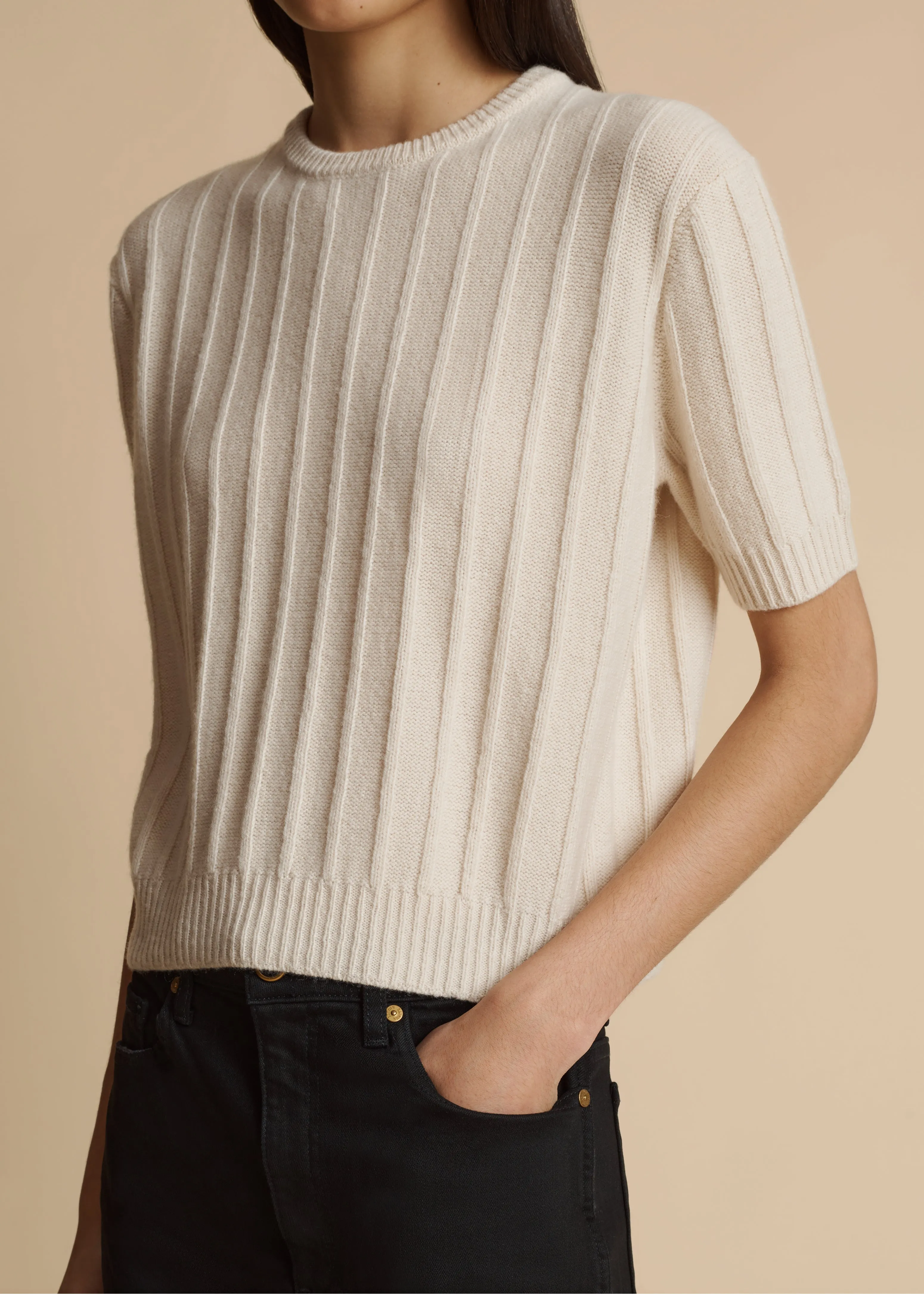 The Esmeralda Sweater in Magnolia sold by KHAITE product image thumbnail 5