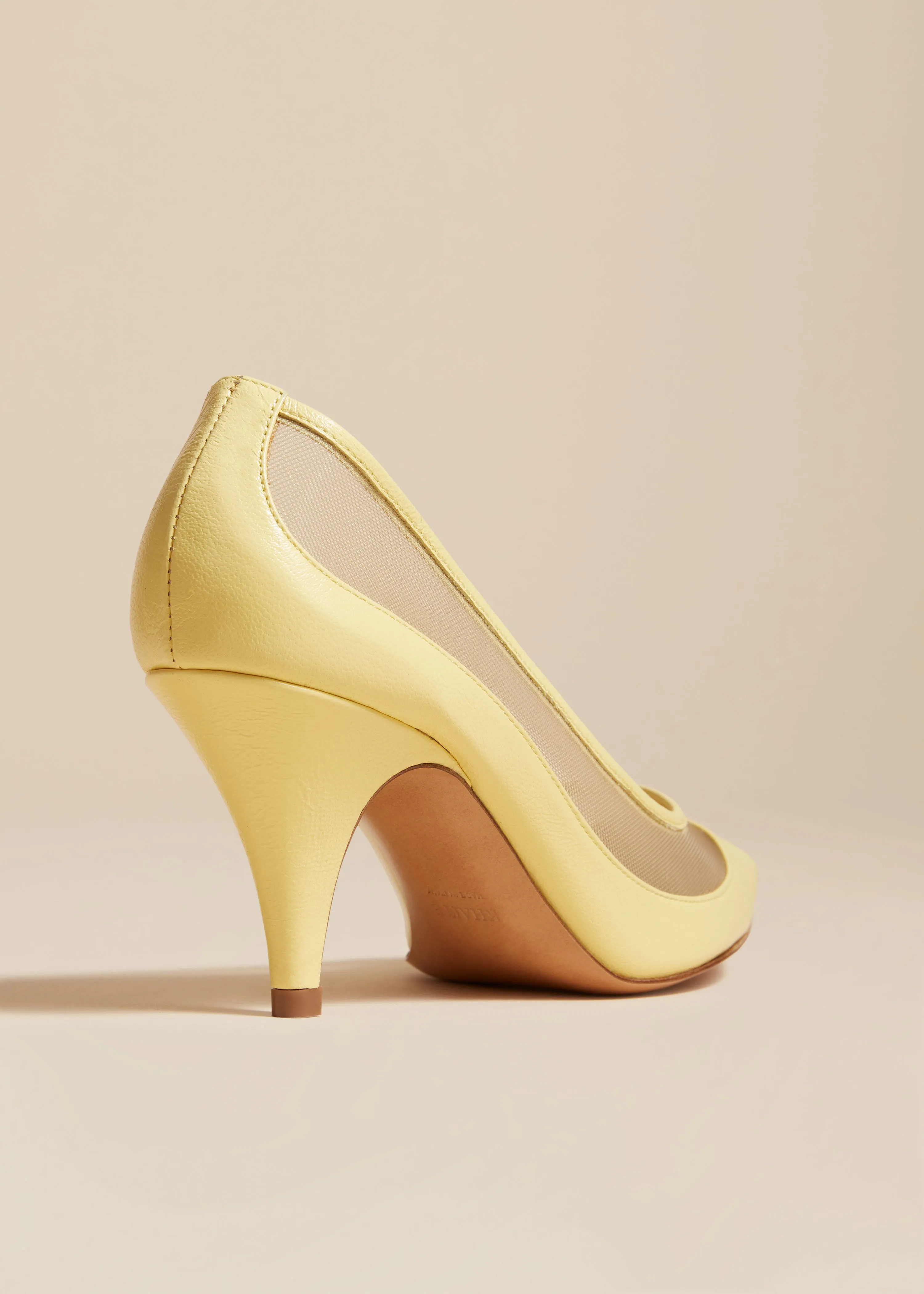 The River Mesh Pump in Pale Yellow Leather sold by KHAITE product image thumbnail 3
