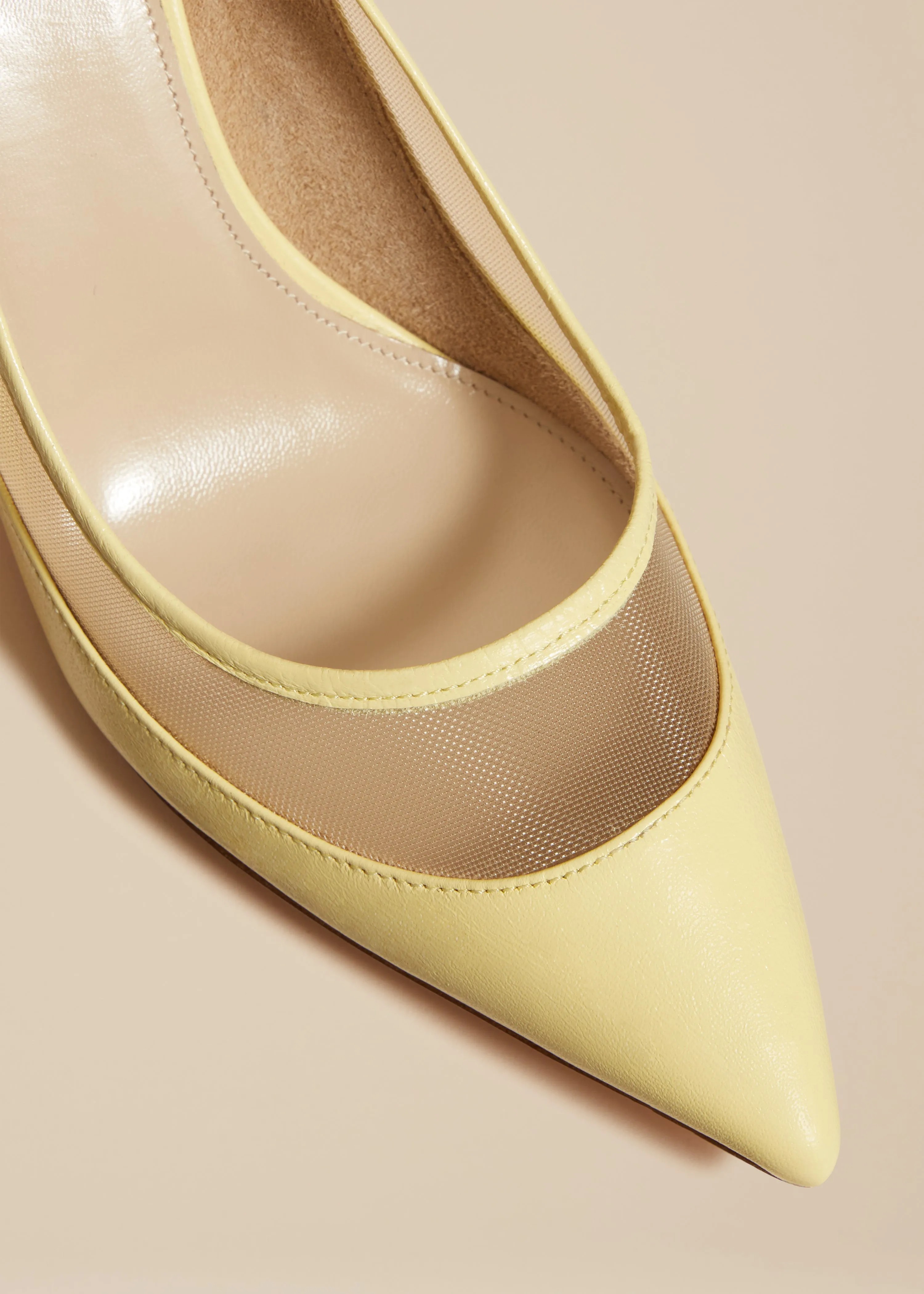 The River Mesh Pump in Pale Yellow Leather sold by KHAITE product image thumbnail 4