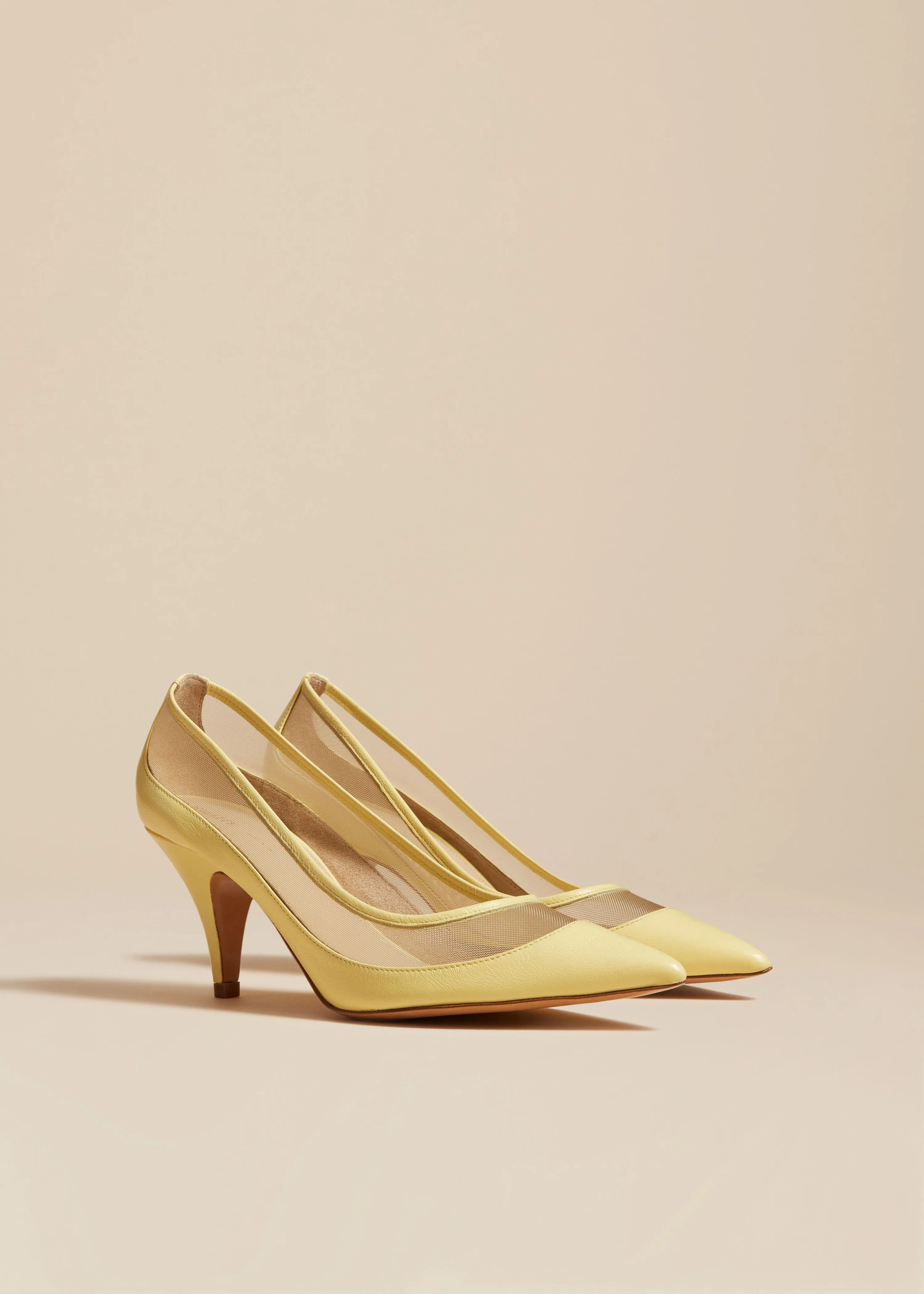 The River Mesh Pump in Pale Yellow Leather sold by KHAITE product image thumbnail 2