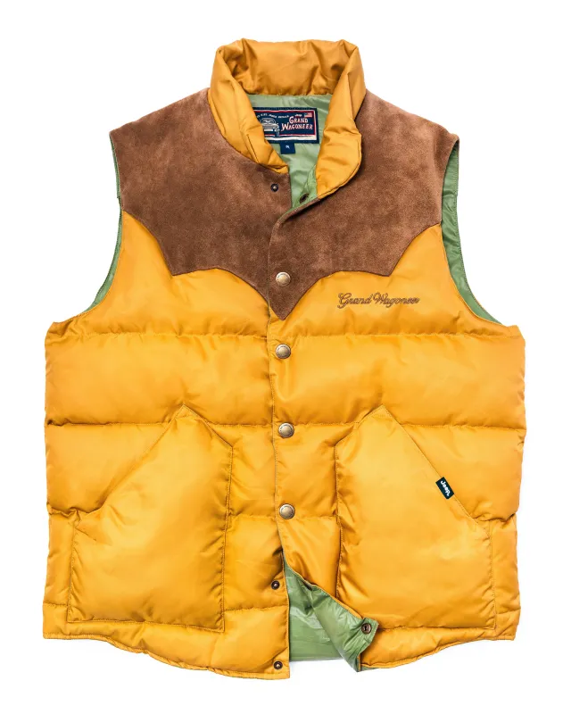 Jeep® x KJP Grand Wagoneer Puffer Vest in Tan made by Kiel James Patrick