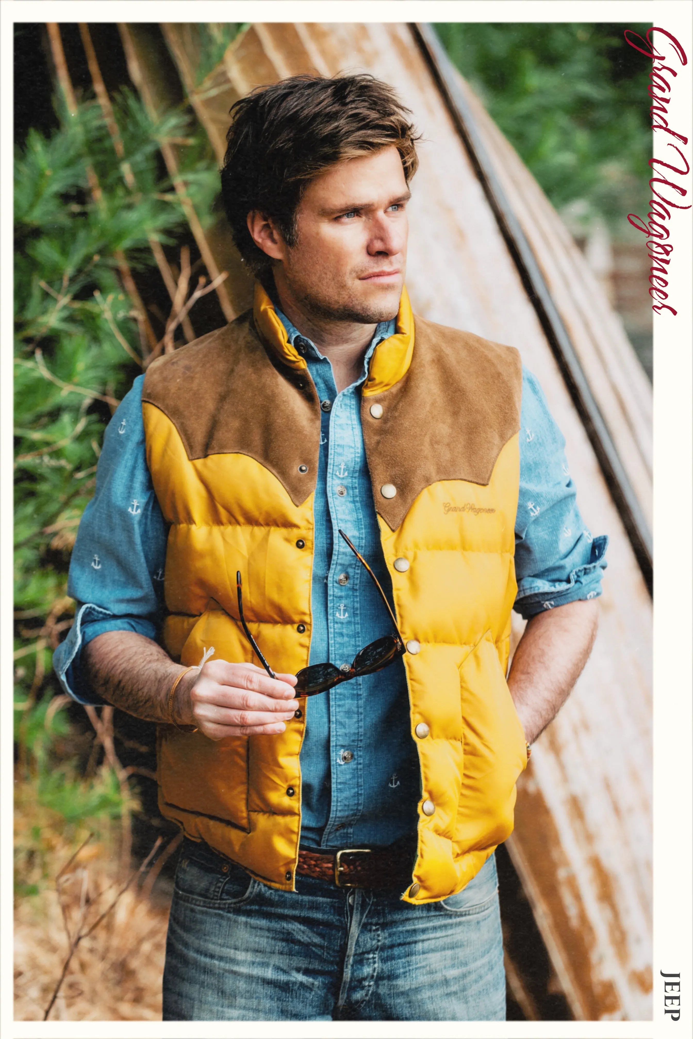 Jeep® x KJP Grand Wagoneer Puffer Vest in Tan sold by Kiel James Patrick product image thumbnail 5