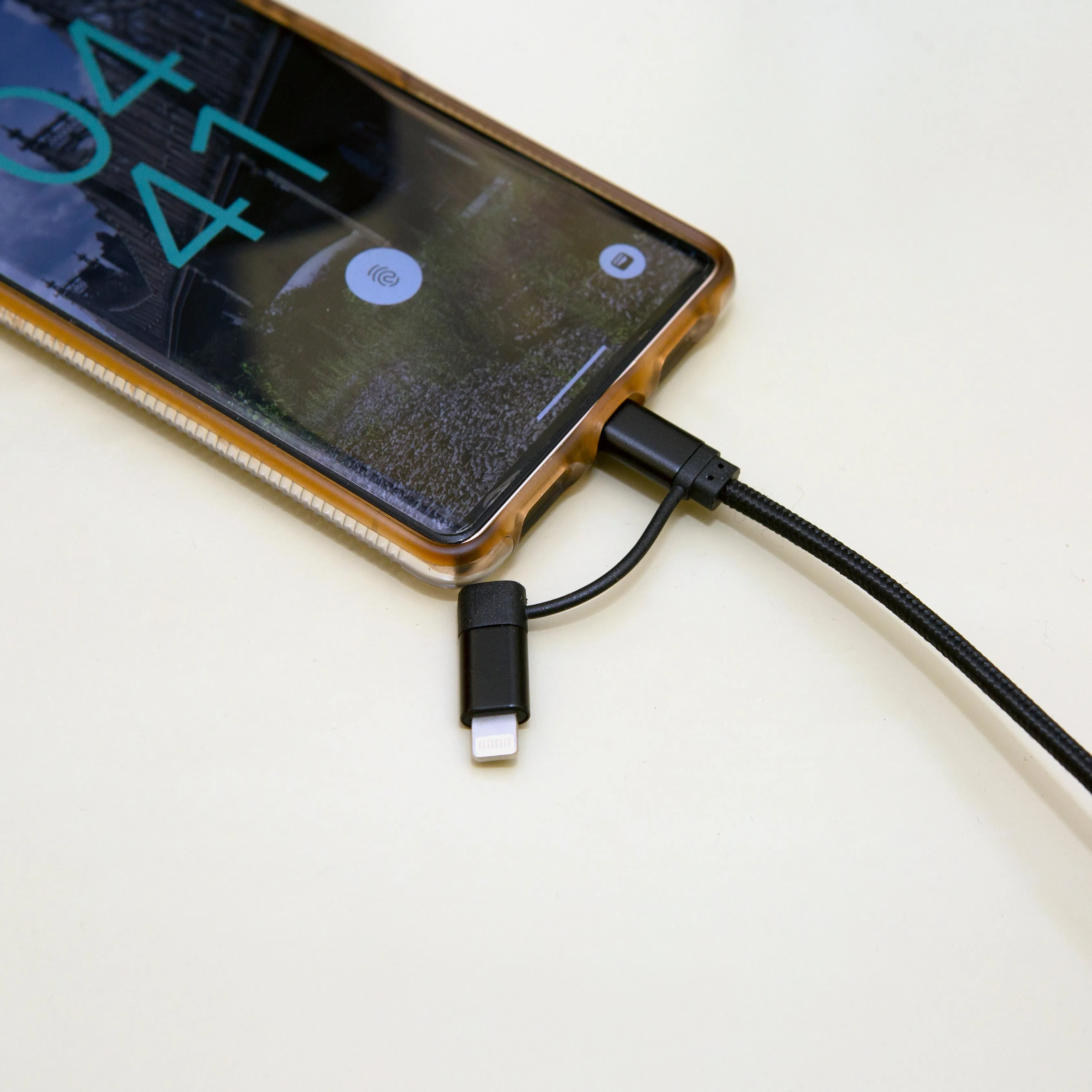 Black 2-in-1 Braided Cable sold by Kikkerland product image thumbnail 2