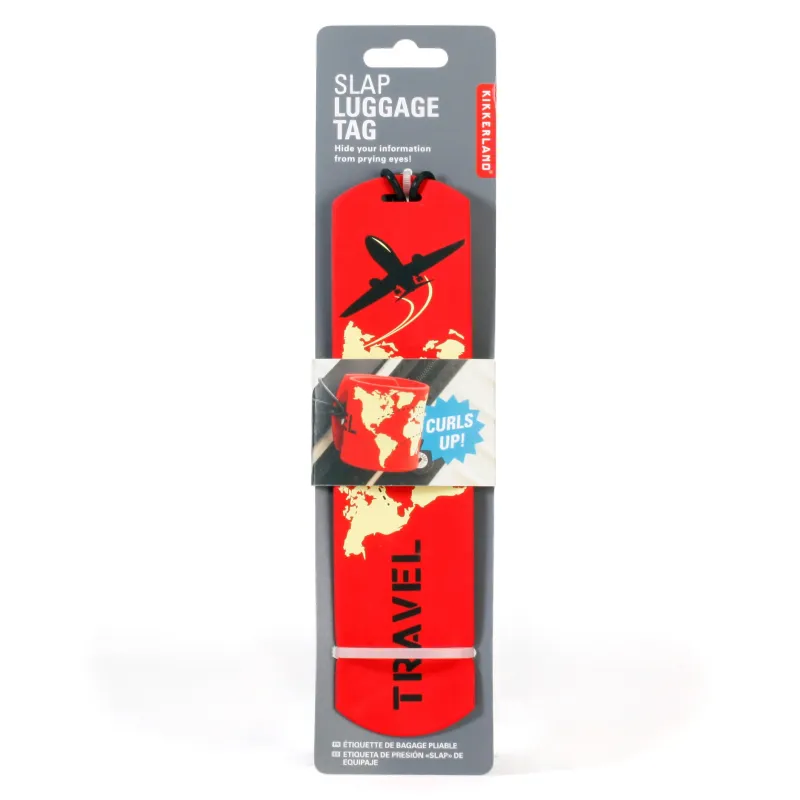 Red Slap Luggage Tag made by Kikkerland