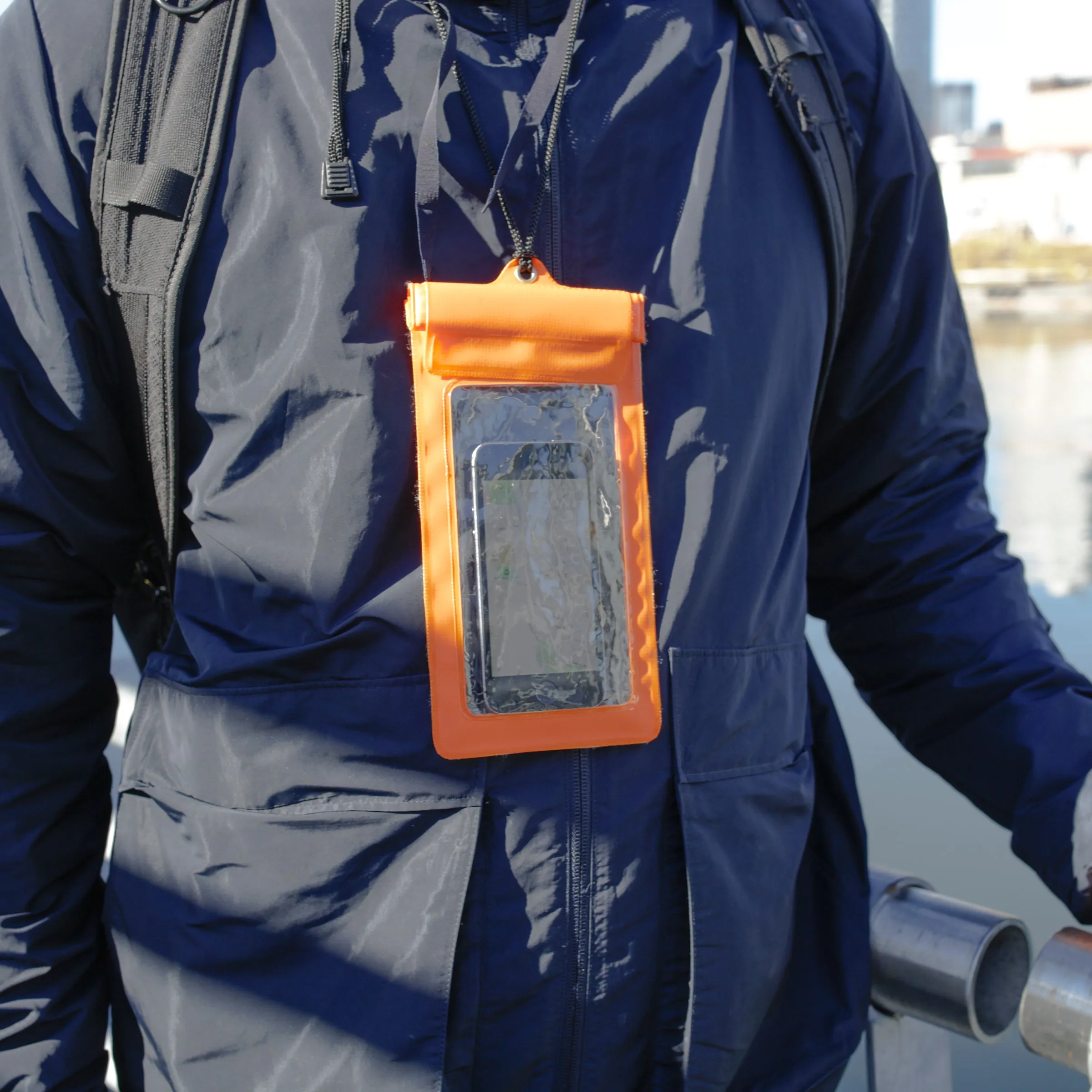 Orange Waterproof Phone Sleeve sold by Kikkerland product image thumbnail 2