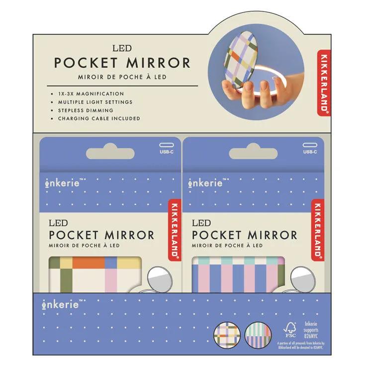 Inkerie LED Pocket Mirror sold by Kikkerland product image thumbnail 3