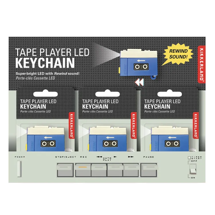 Tape Player LED Keychain sold by Kikkerland product image thumbnail 3