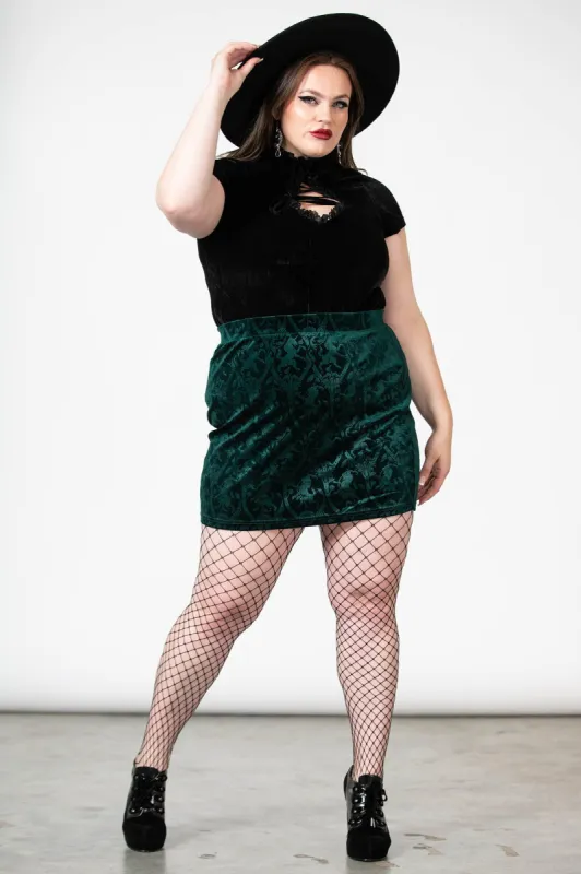 Doom Duchess Skirt [EMERALD] [PLUS] sold by Killstar