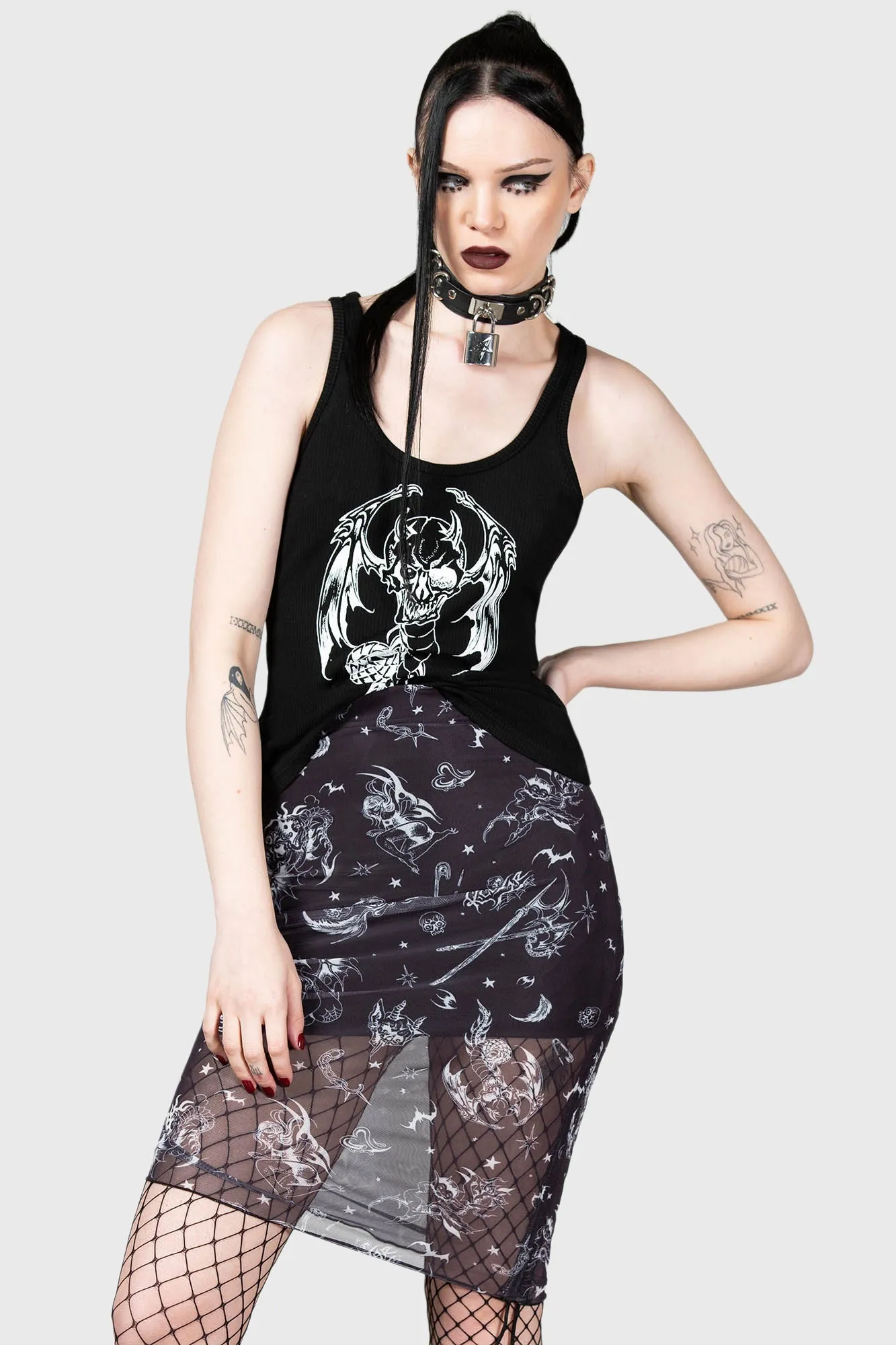 Dazed Skull Mini Skirt sold by Killstar product image thumbnail 3