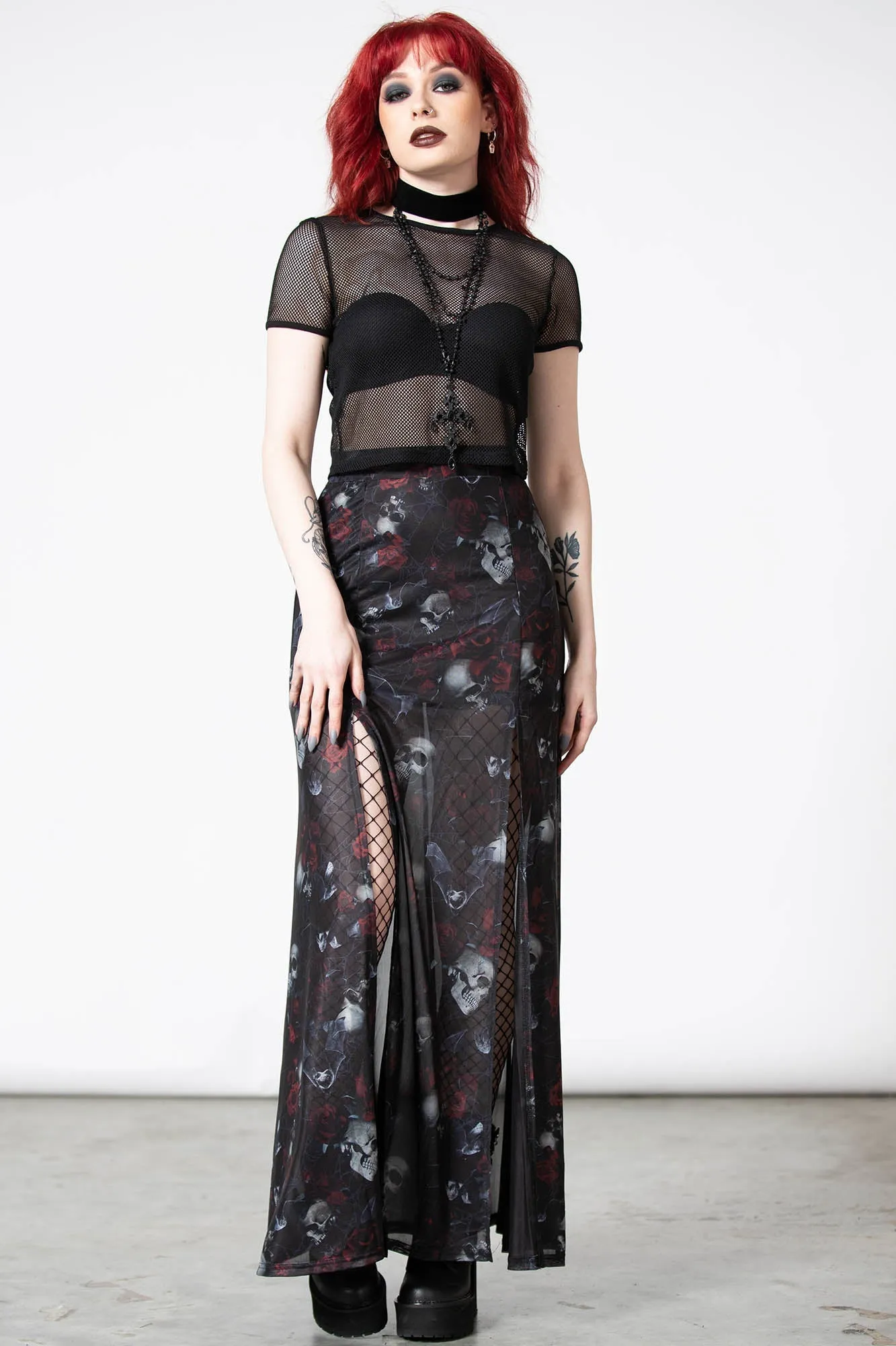 Kleadora Mesh Maxi Skirt sold by Killstar product image thumbnail 3