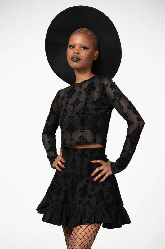 Steeple Mesh Long Sleeve Top - Resurrect sold by Killstar