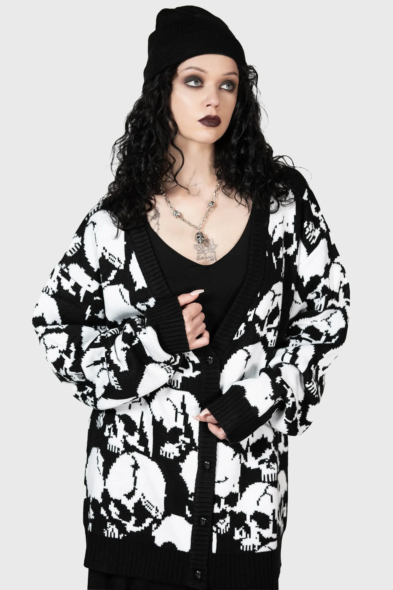 Bone Idle Cardigan sold by Killstar
