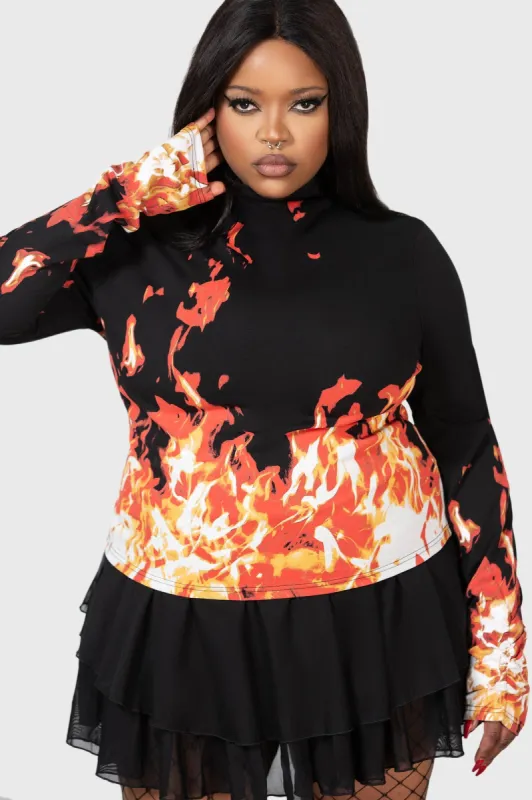 Carrie Long Sleeve Top [PLUS] sold by Killstar