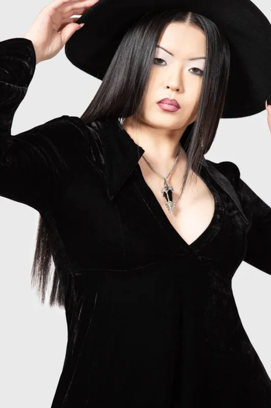 Hecate Velvet Plunge Dress sold by Killstar