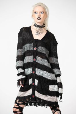 Stripe Of Evil Cardigan Resurrect sold by Killstar