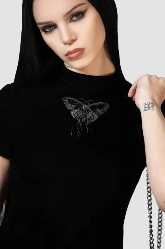 Mortmoth Velvet Top sold by Killstar