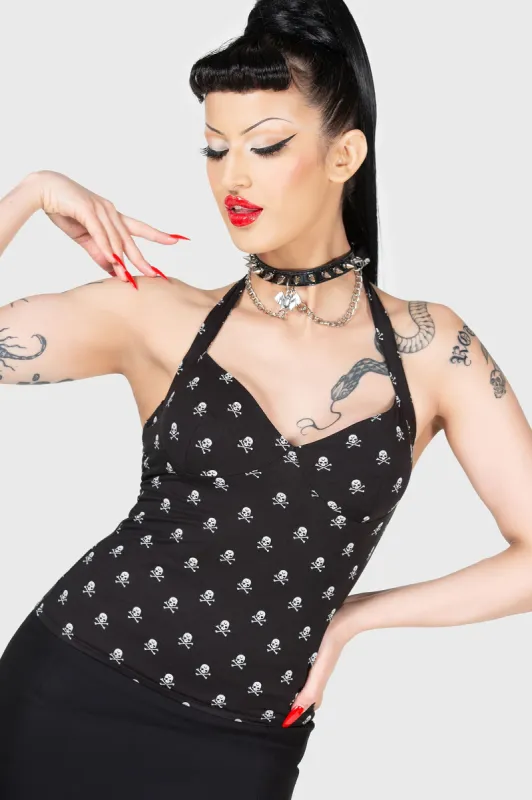 Flipped Halter Top sold by Killstar