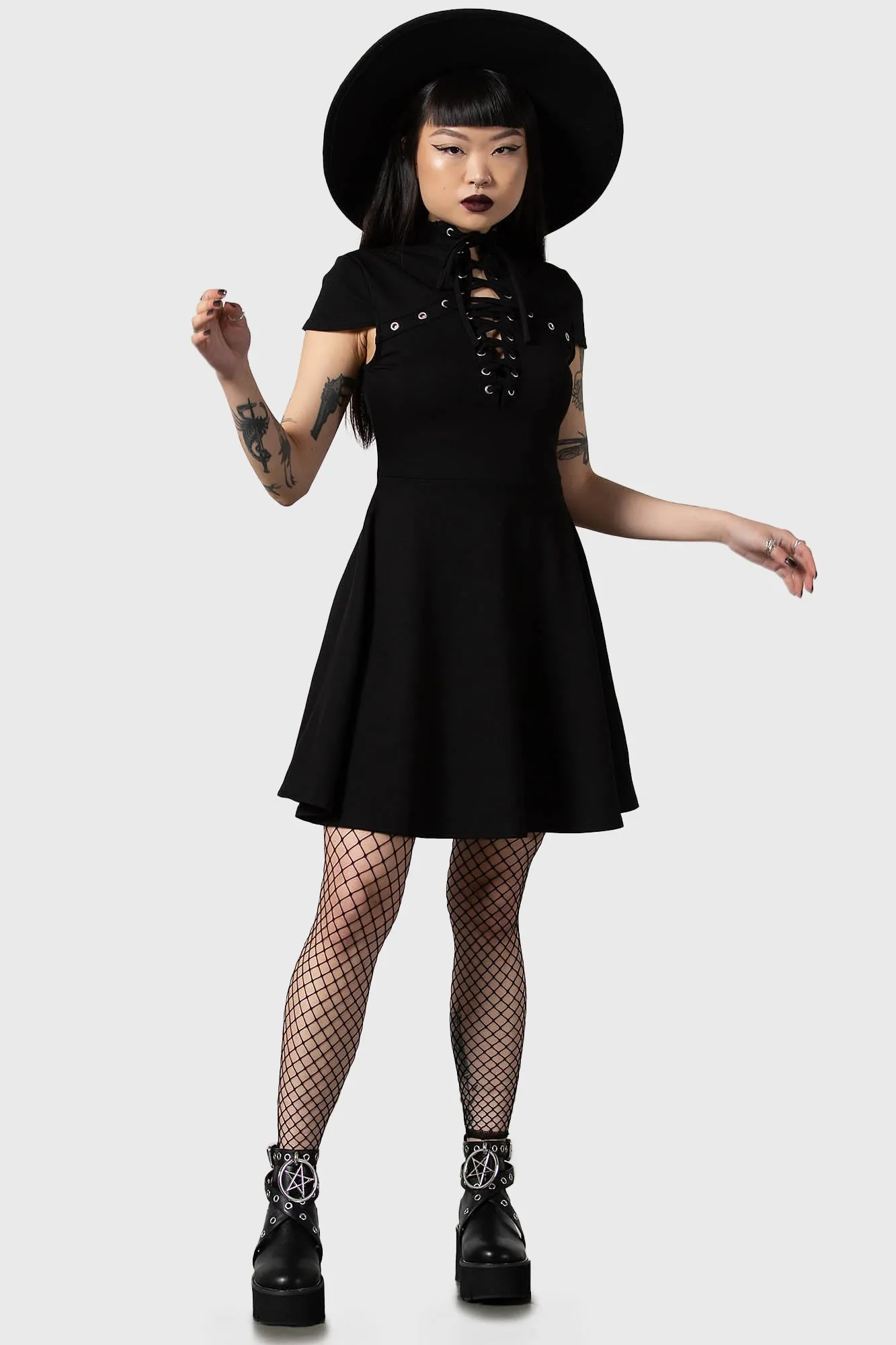 Tied Up Skater Dress sold by Killstar product image thumbnail 2