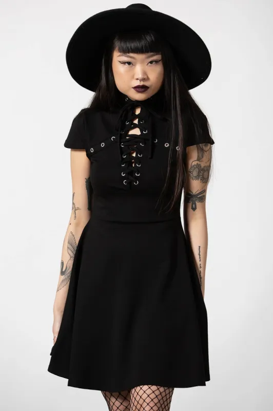 Tied Up Skater Dress sold by Killstar
