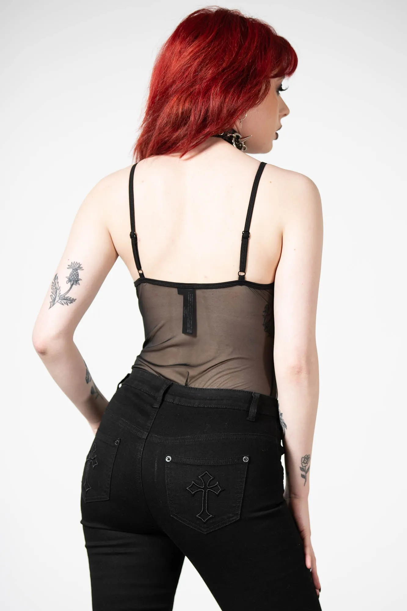 Violenta Lace-Up Bodysuit sold by Killstar product image thumbnail 5