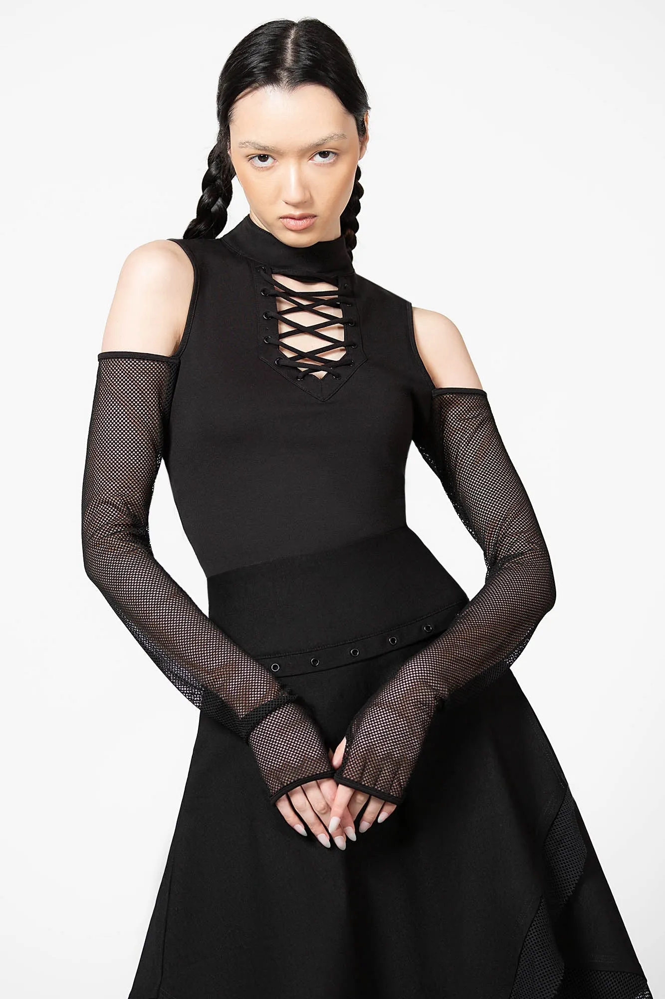 Dark Half Long Sleeve Top sold by Killstar