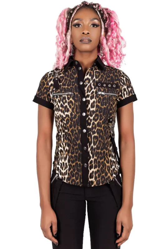 Cat's Meow Cap-Sleeve Shirt - Resurrect sold by Killstar
