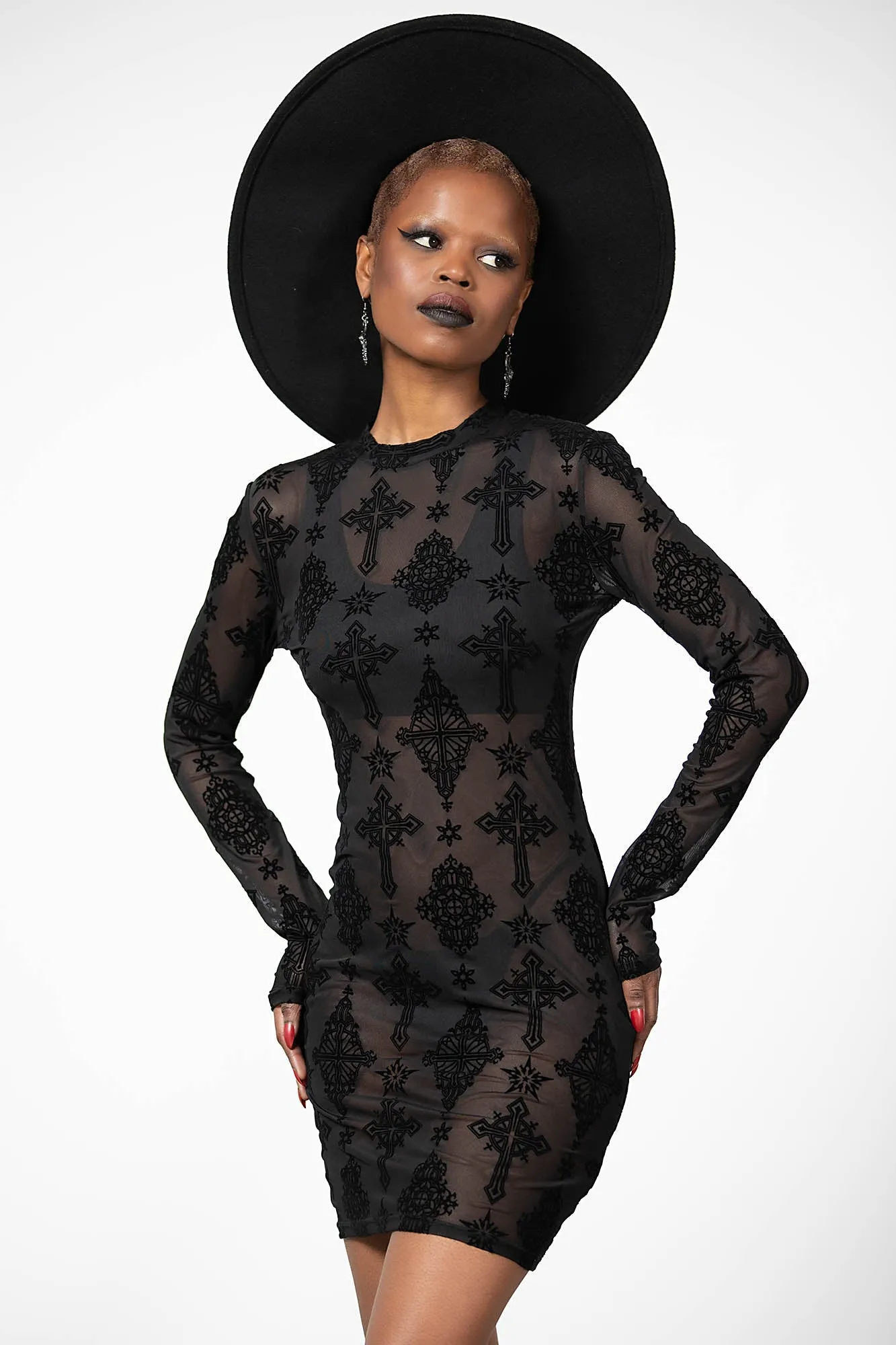 Alter Mesh Bodycon Dress sold by Killstar product image thumbnail 2