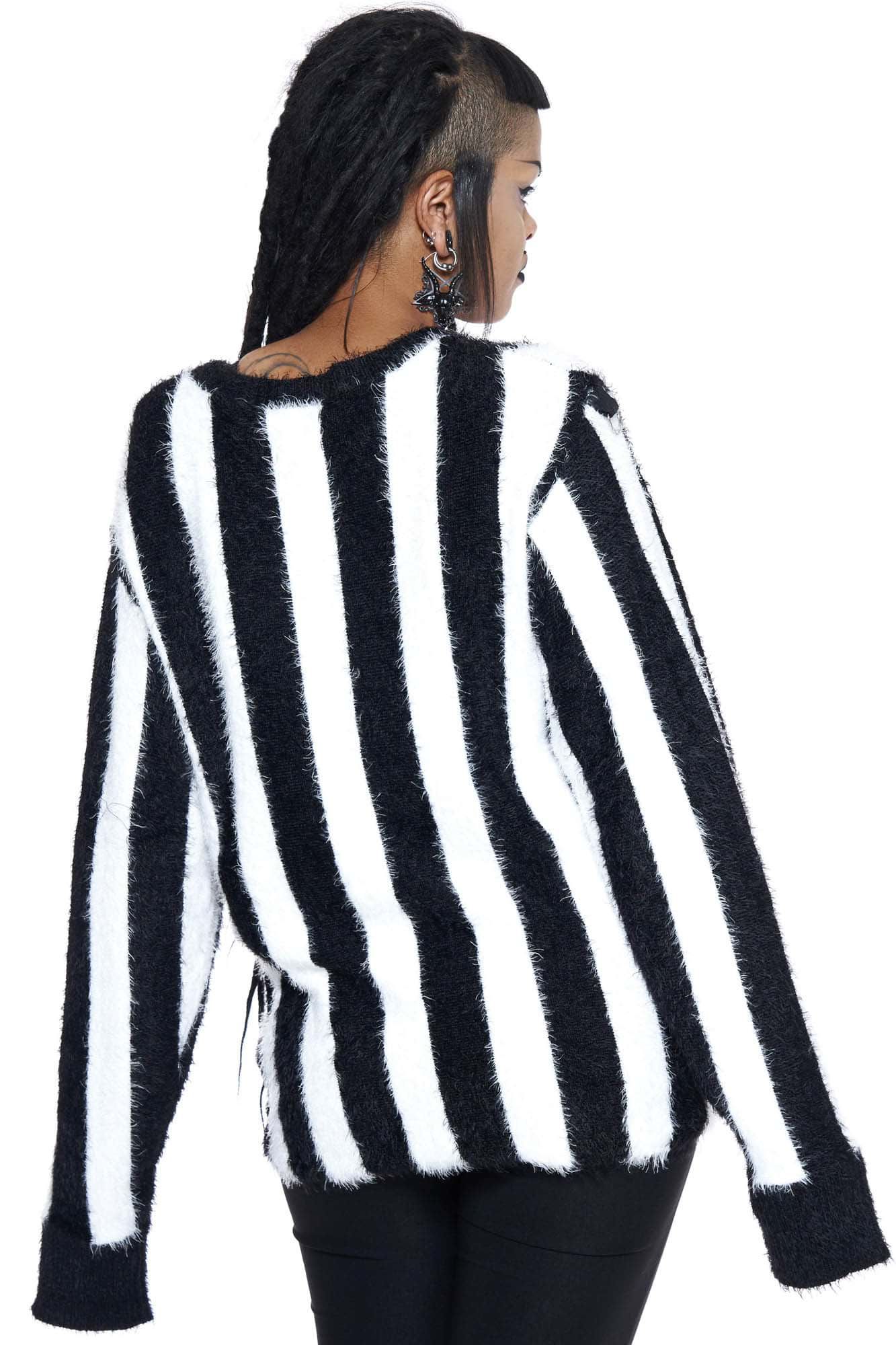Stripe Me Down Sweater sold by Killstar product image thumbnail 2