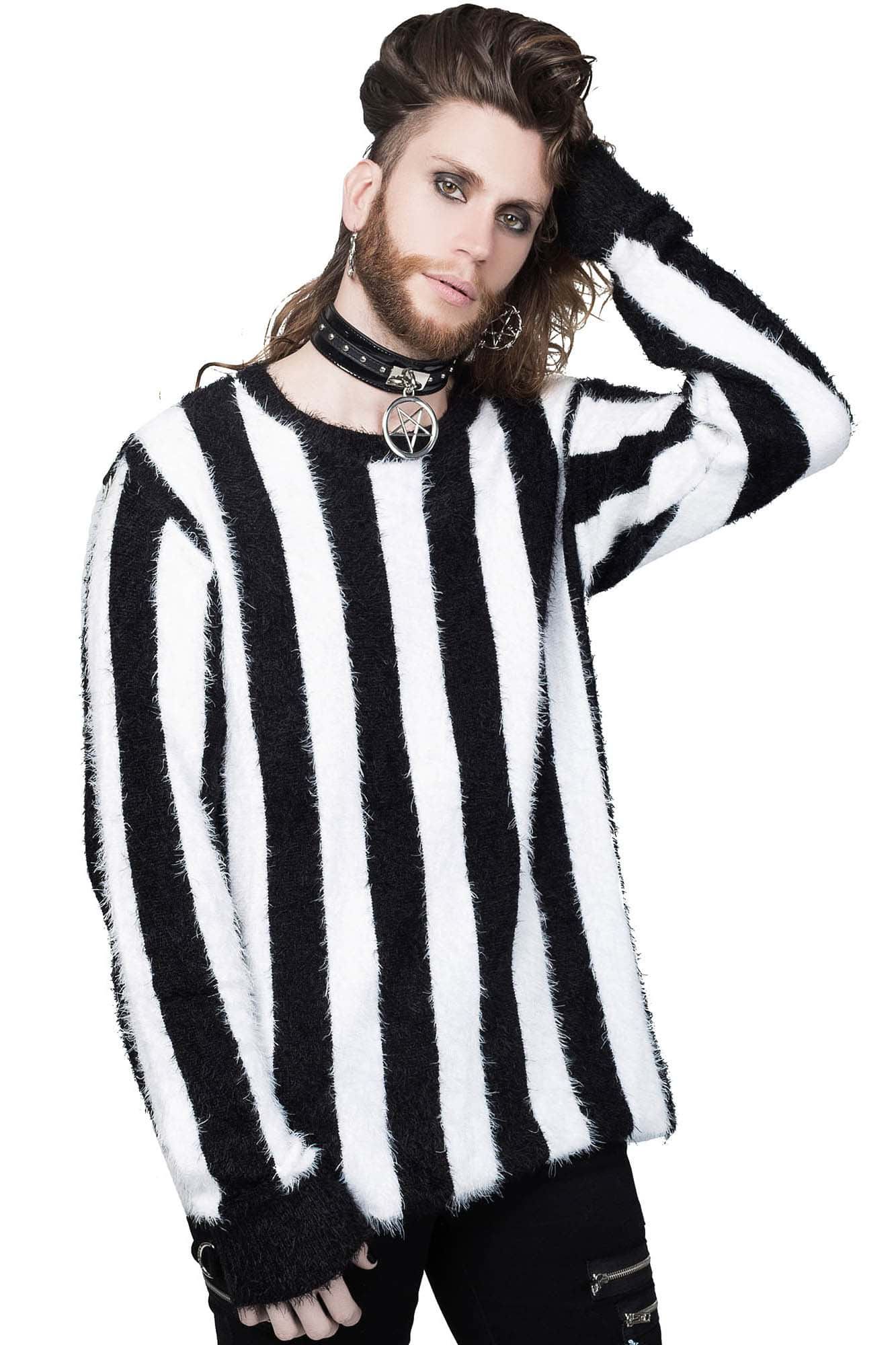 Stripe Me Down Sweater sold by Killstar product image thumbnail 4
