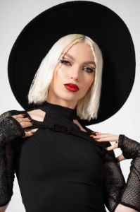 Lazer Beam Fishnet Sleeve Top Resurrect sold by Killstar