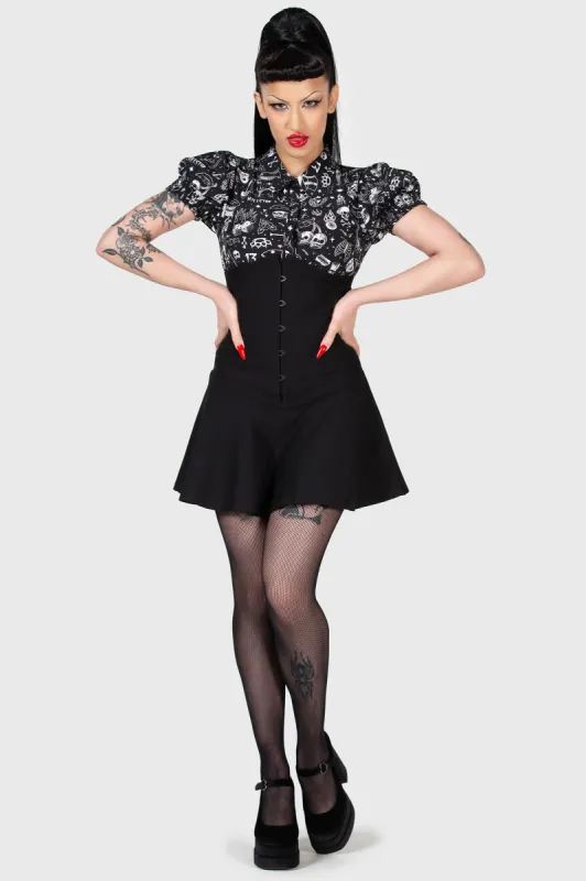 Daddy-O Corset Mini Skirt sold by Killstar