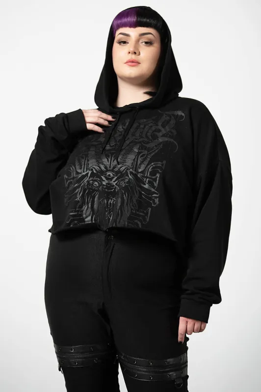 Bellow Cropped Hoodie [PLUS] sold by Killstar