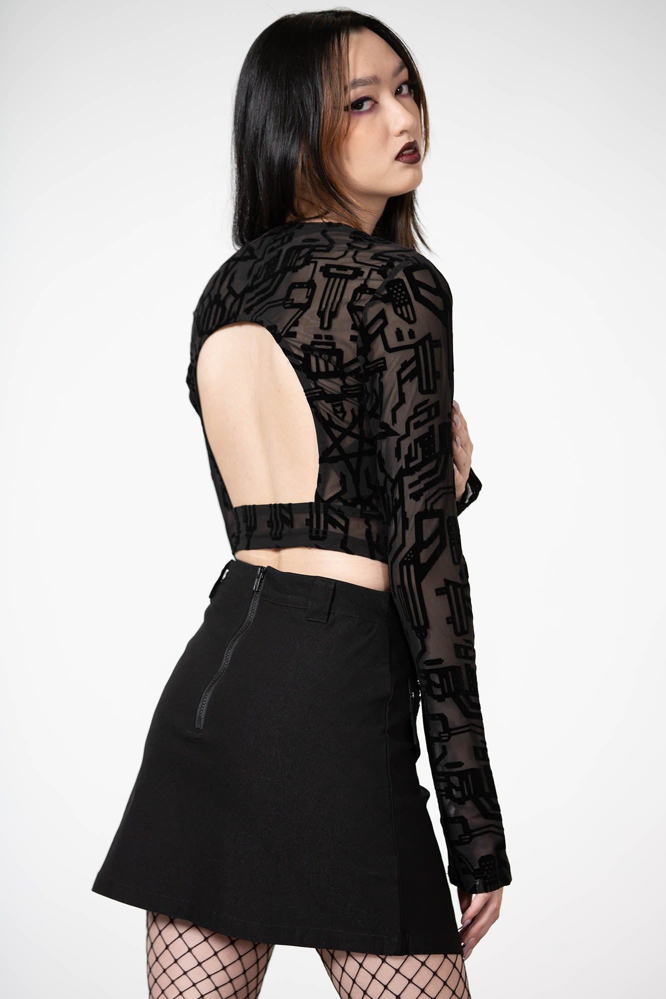 Strobe Mesh Crop Top sold by Killstar product image thumbnail 2