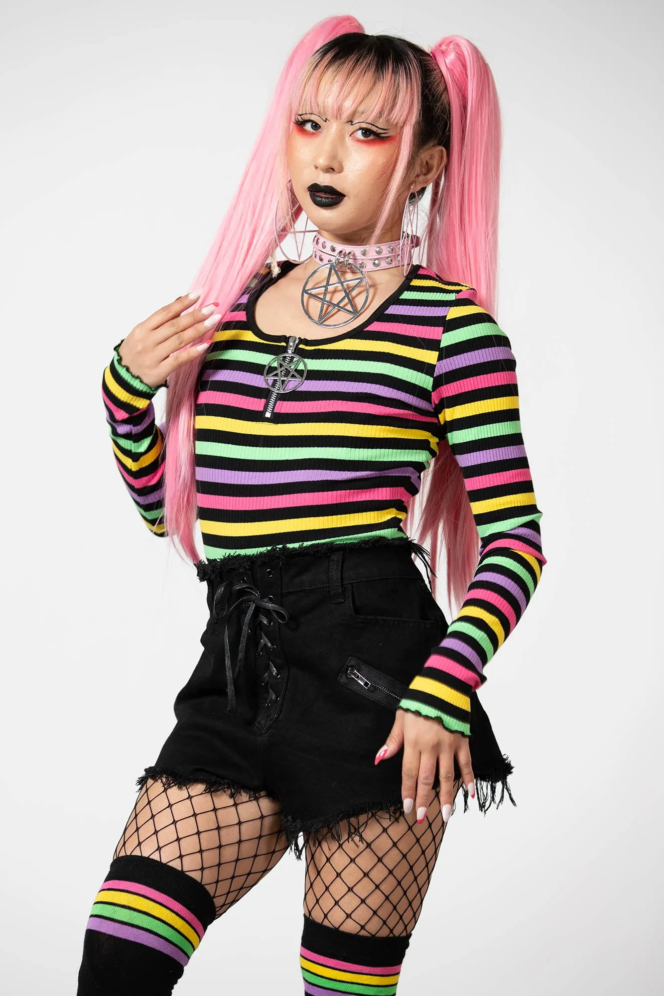 Nikiko Ribbed Long-Sleeve Top sold by Killstar product image thumbnail 3