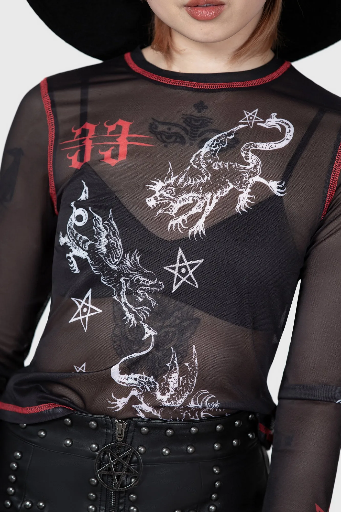 Devillment Mesh Long Sleeve Top sold by Killstar product image thumbnail 3