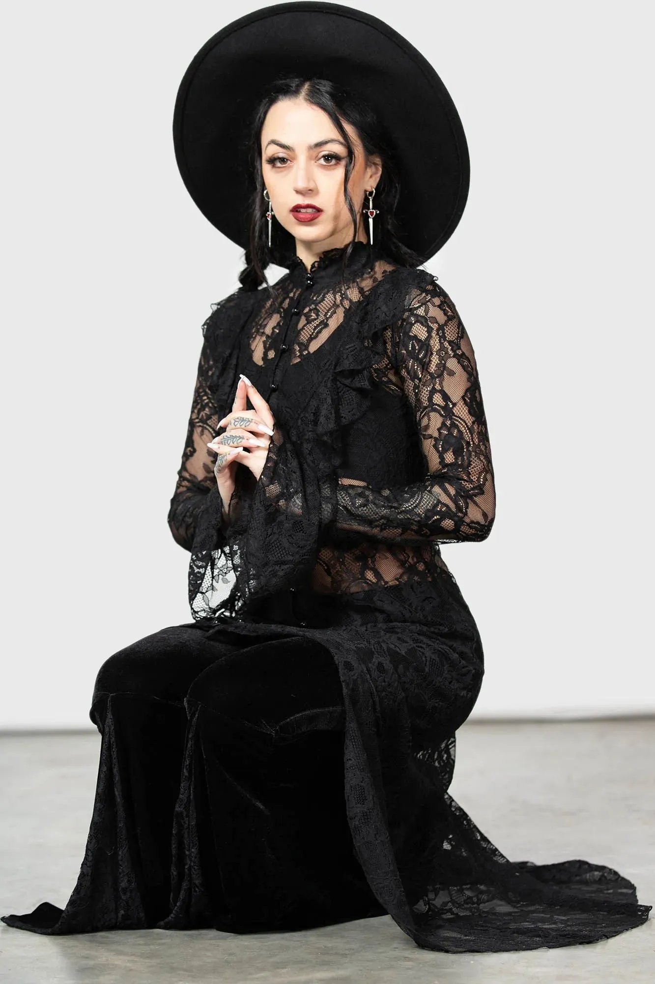 Condolences Maxi Shirt Dress sold by Killstar product image thumbnail 5