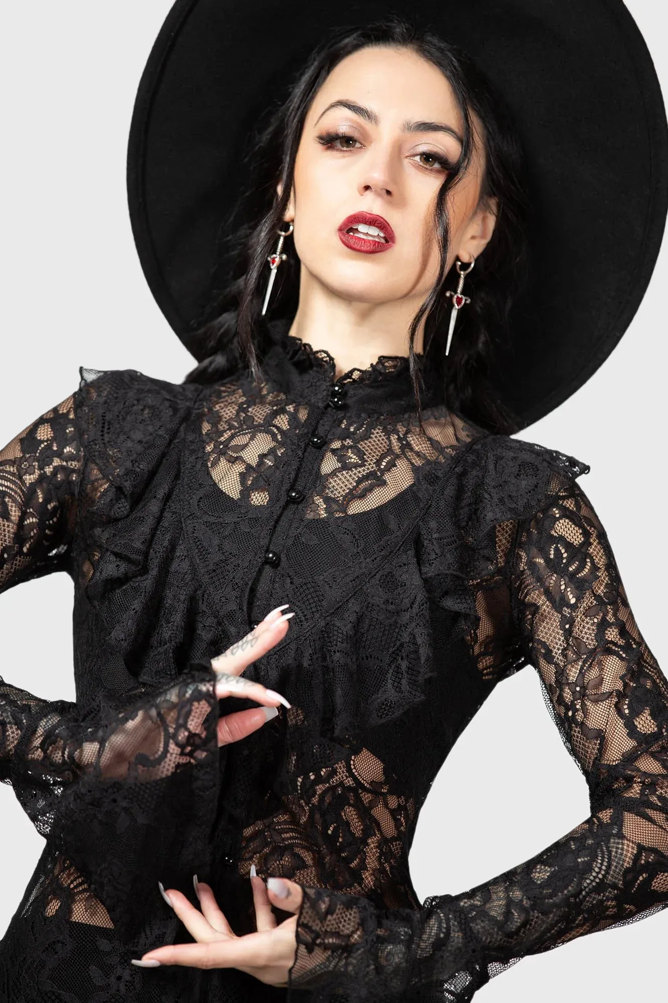 Condolences Maxi Shirt Dress sold by Killstar product image thumbnail 4