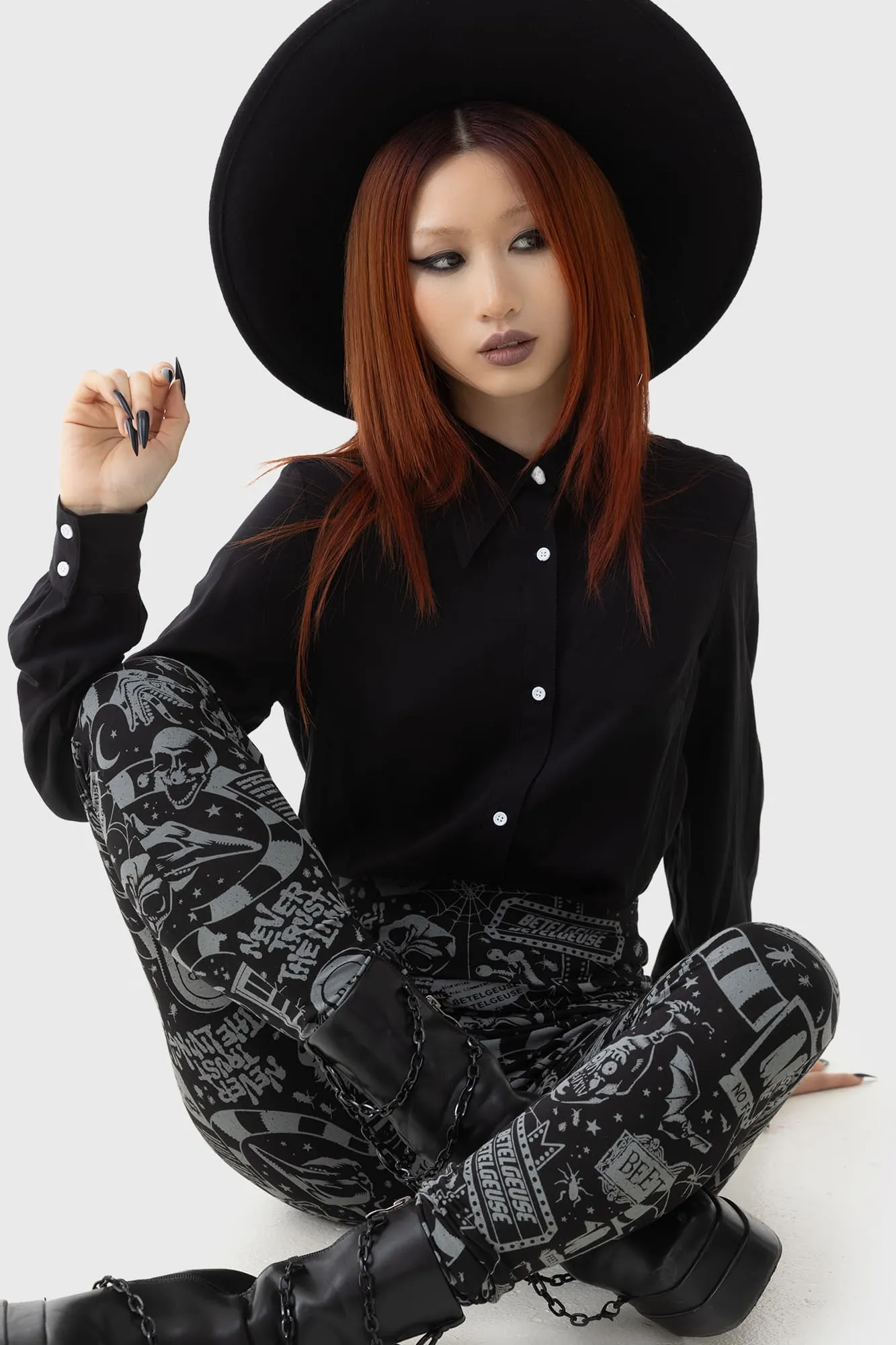 Never Trust The Living Leggings sold by Killstar product image thumbnail 3