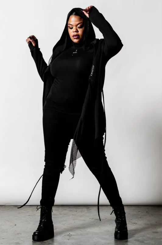 Ruination Hooded Cardigan [PLUS] sold by Killstar