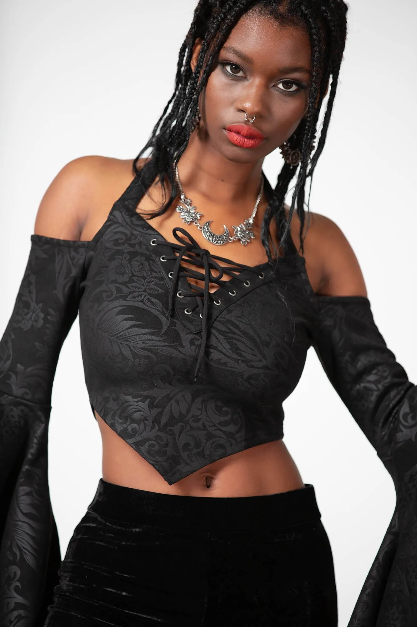 Periwinkle Halter Crop Top sold by Killstar product image thumbnail 3