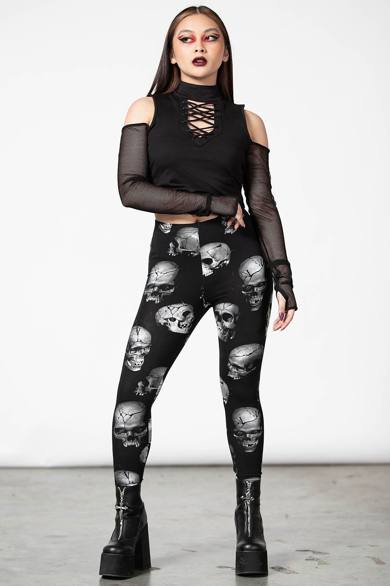 Headcase Leggings sold by Killstar