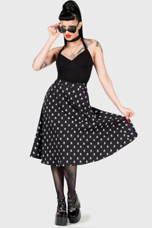 Lay Dead Midi Skirt sold by Killstar