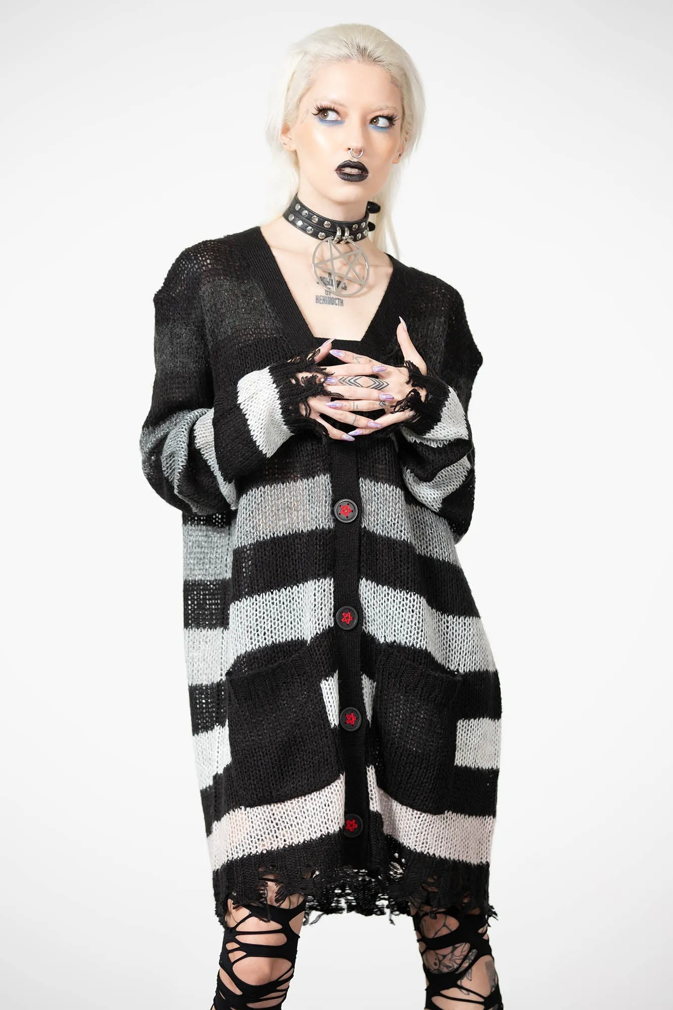 Stripe Of Evil Cardigan sold by Killstar product image thumbnail 5