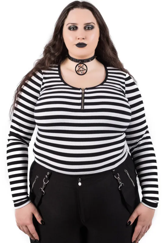 Izora Ribbed Top [WHITE] [PLUS] sold by Killstar