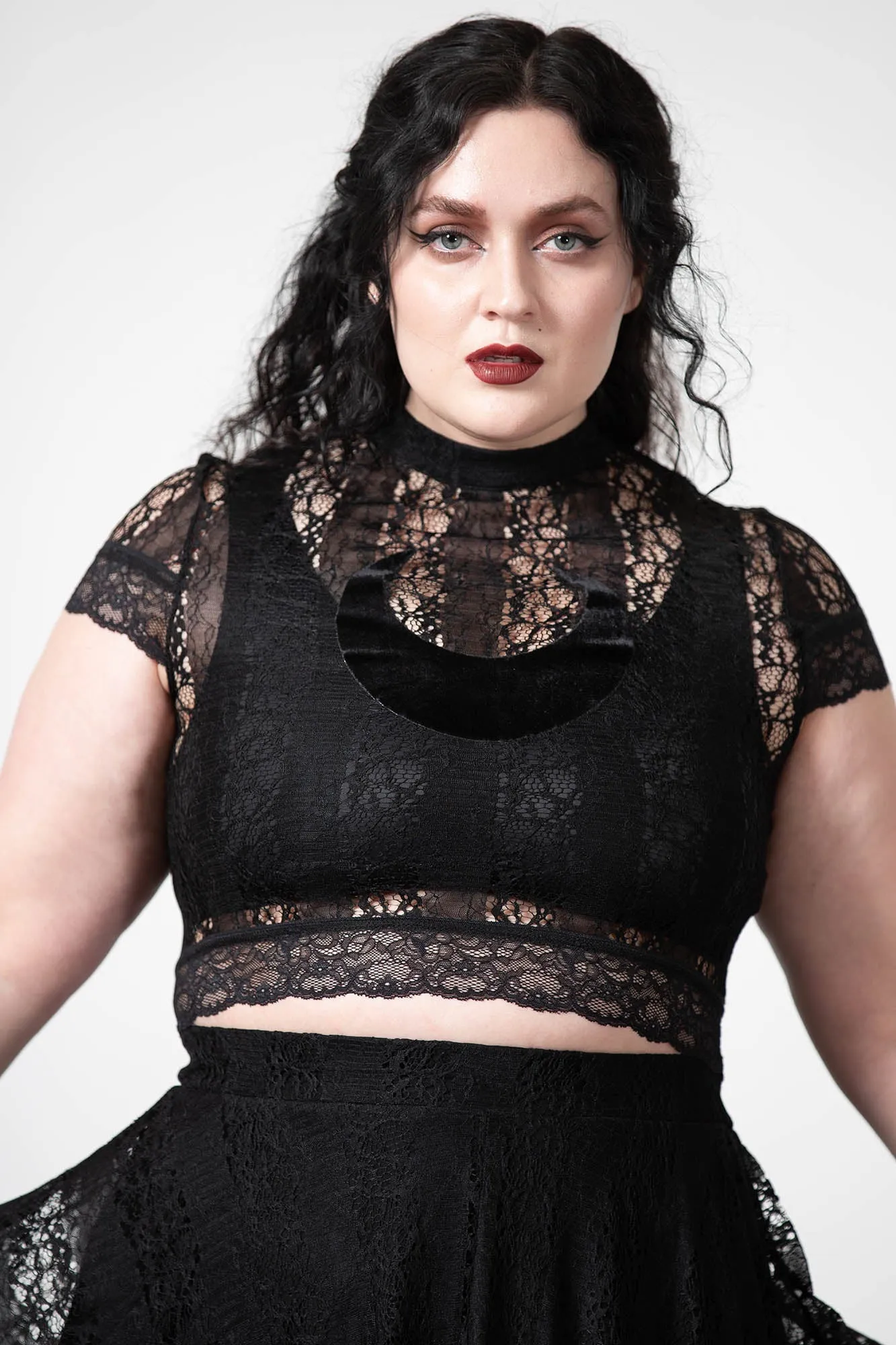 Moon Rays Lace Crop Top sold by Killstar product image thumbnail 3