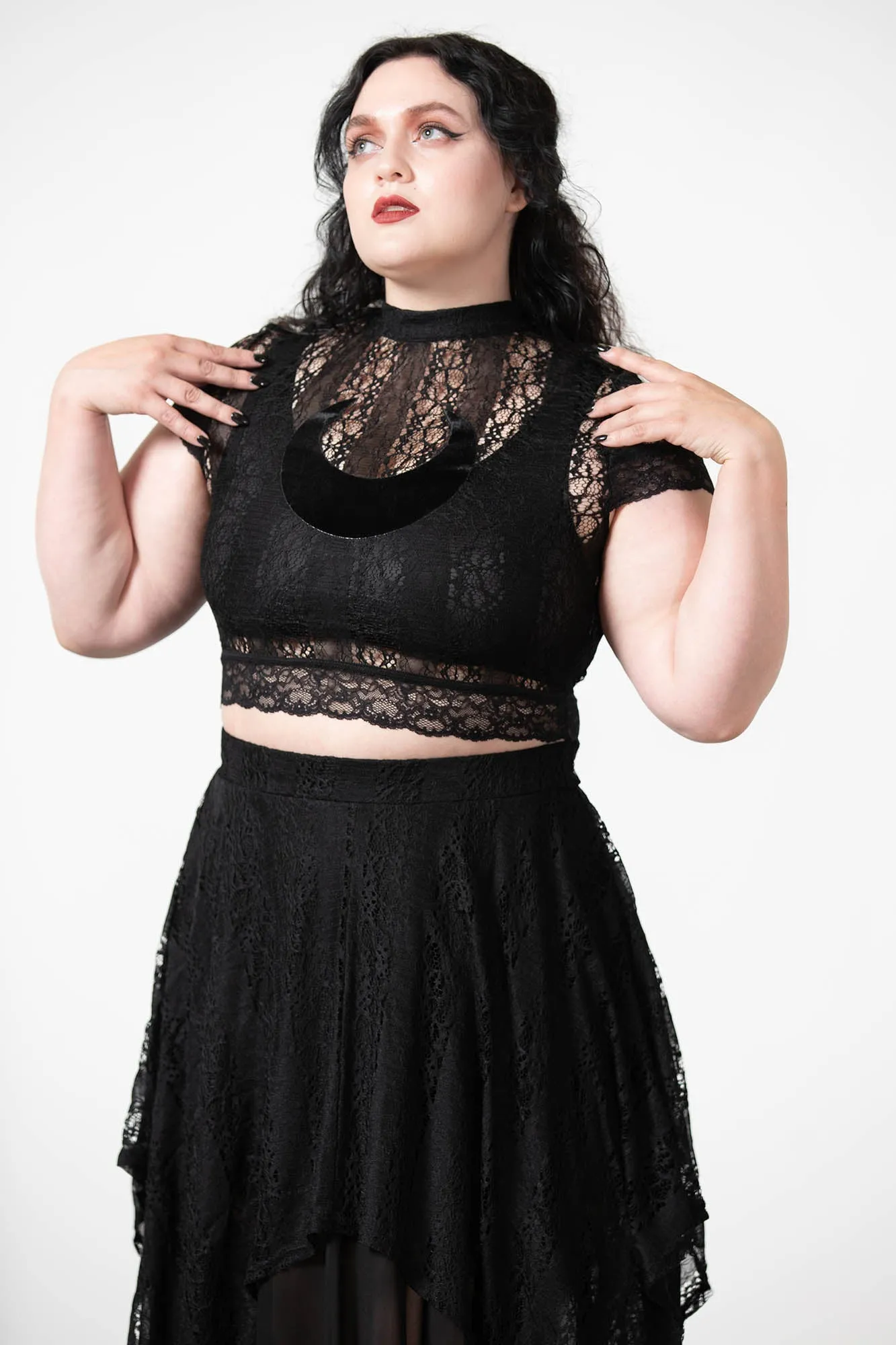 Moon Rays Lace Crop Top sold by Killstar product image thumbnail 2