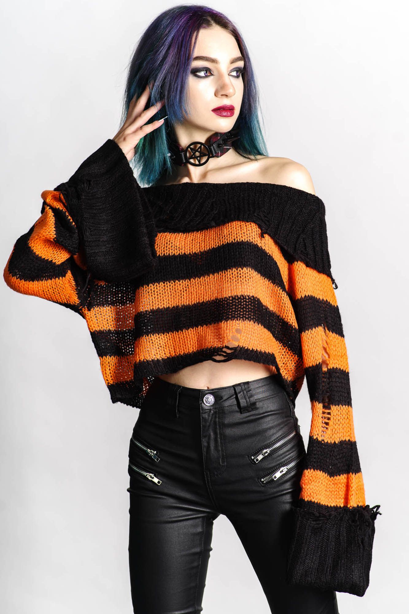 Eerie Knit Sweater sold by Killstar