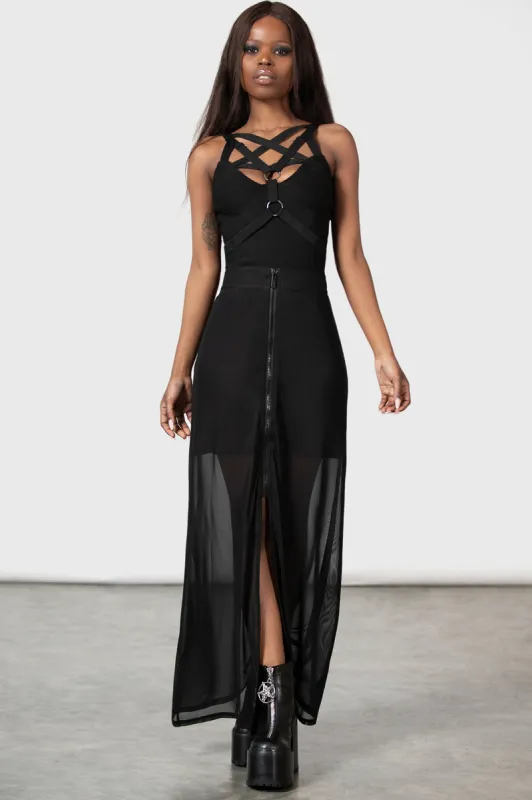 Gibbous Moon Maxi Skirt sold by Killstar