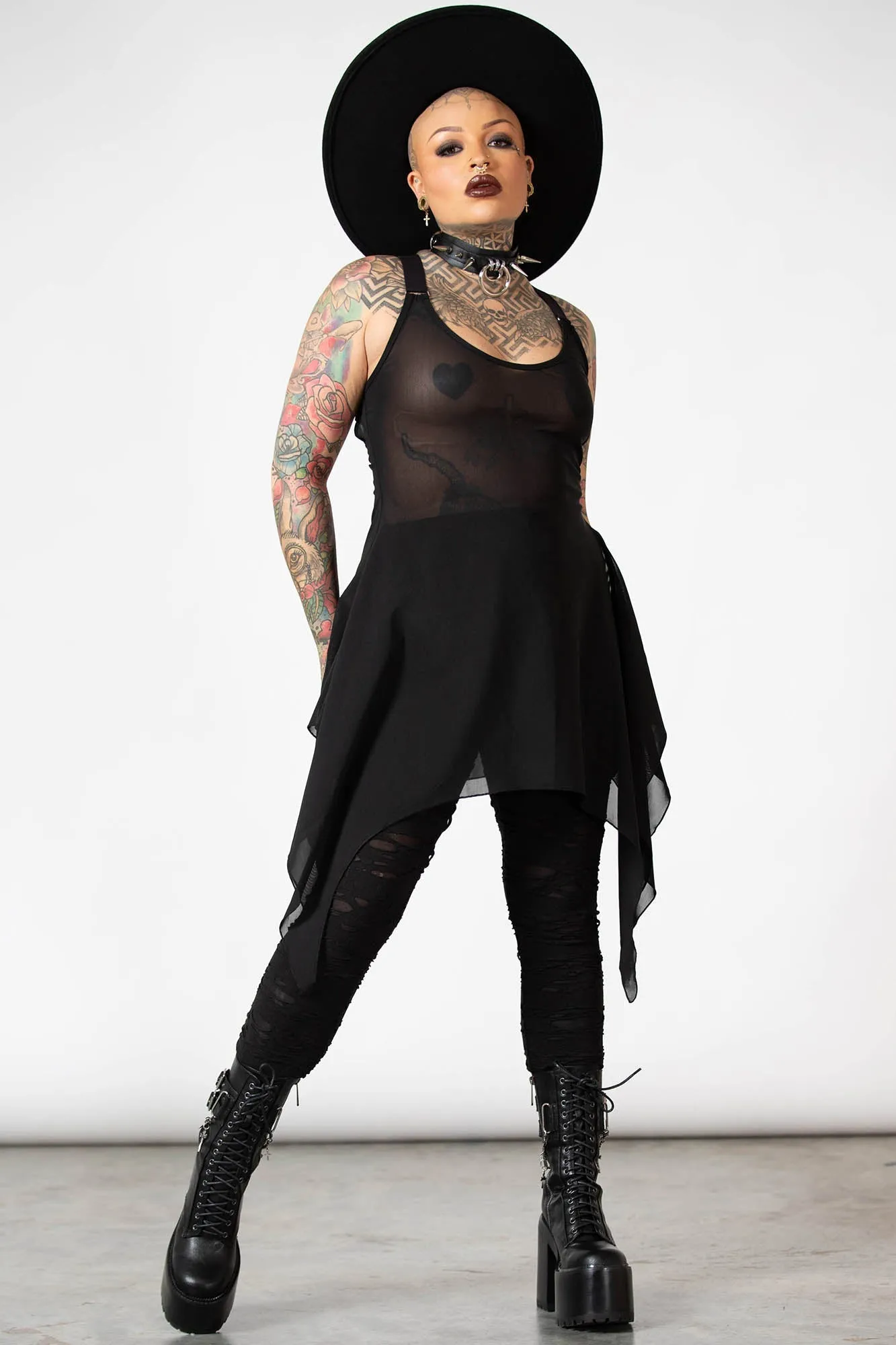 Lilith's Blood Mesh Tunic Vest sold by Killstar