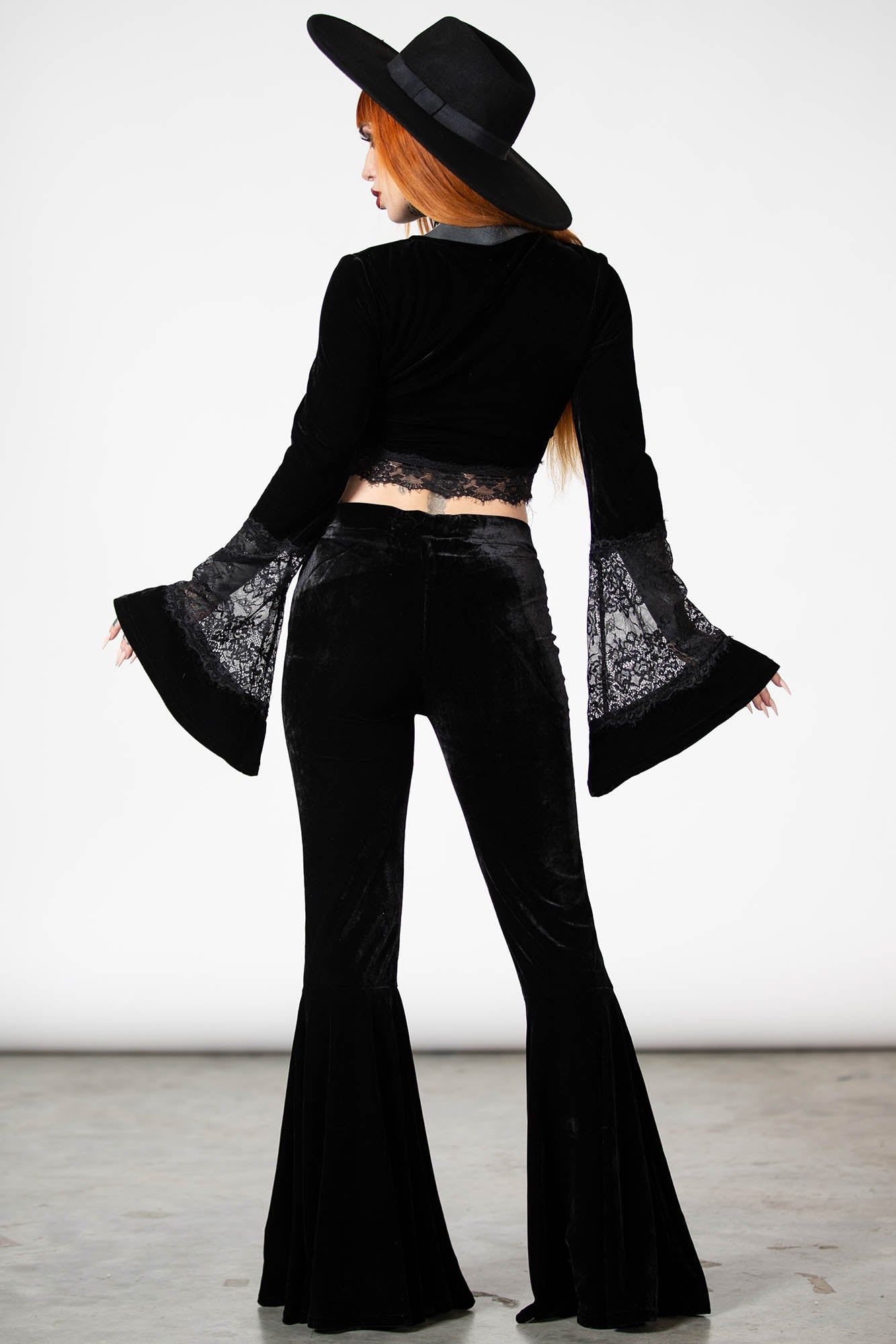 Marisol Velvet Bell Bottoms Resurrect sold by Killstar product image thumbnail 3